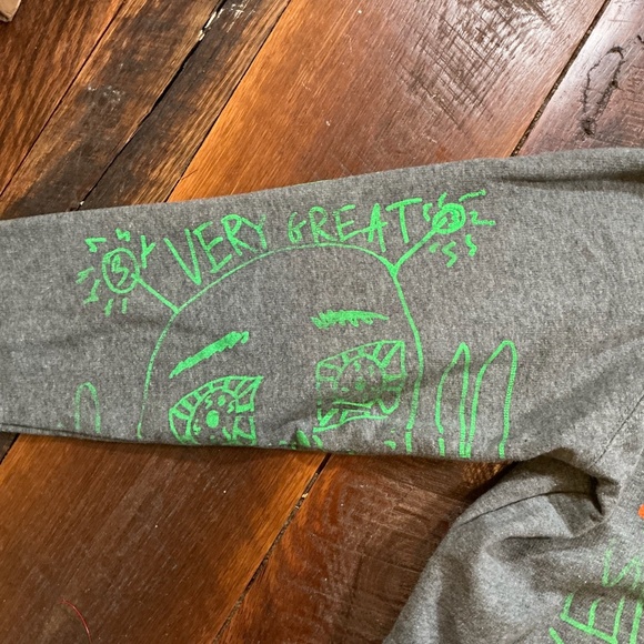 Snow Milk 5767 Gray Hoodie UFO Neon Graphic Pullover Sweatshirt Unisex Size XL - Picture 11 of 13